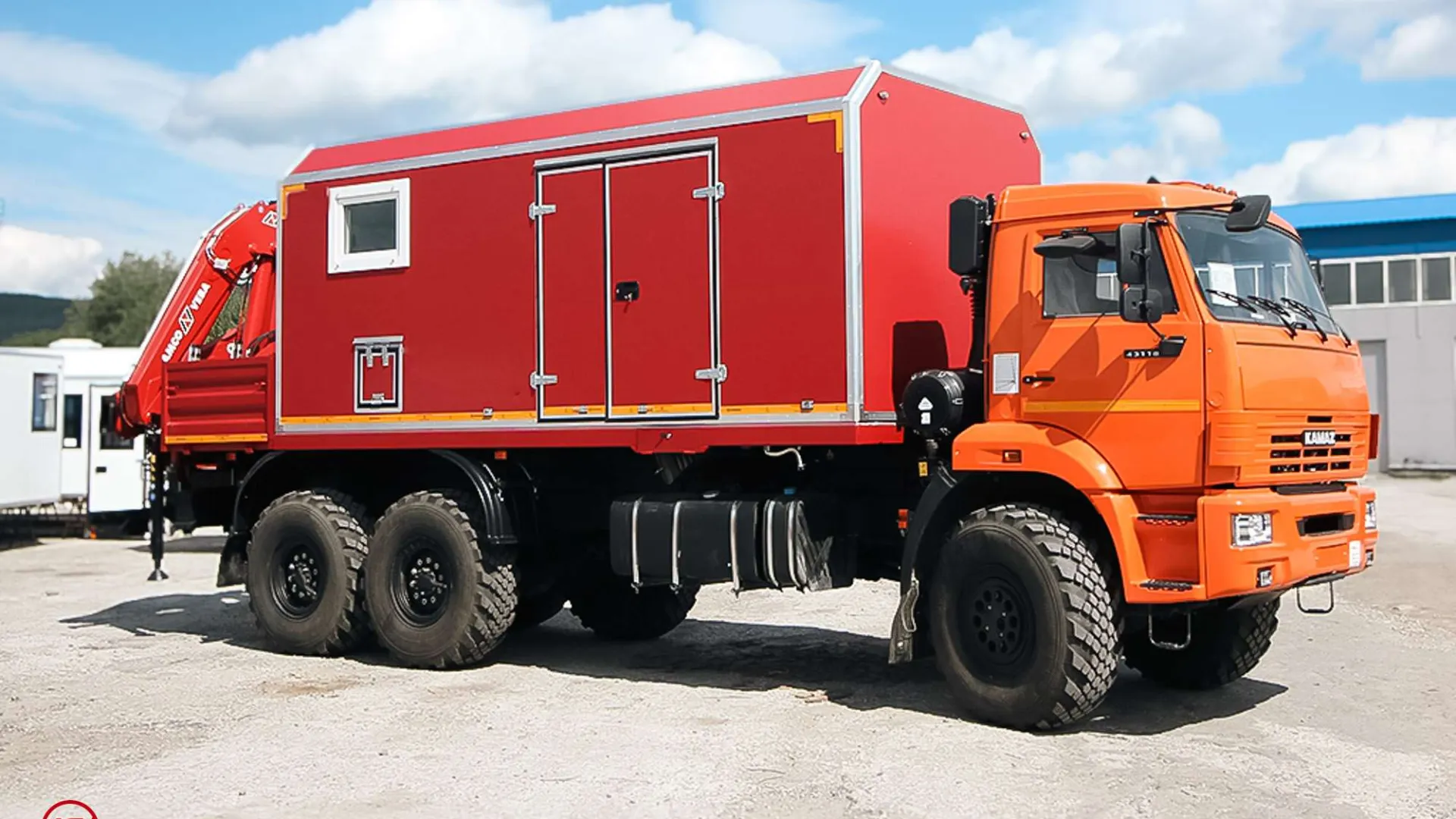 ПАРМ с токарным стакном и КМУ AmcoVeba 815 на шасси КамАЗ 43118-50 0