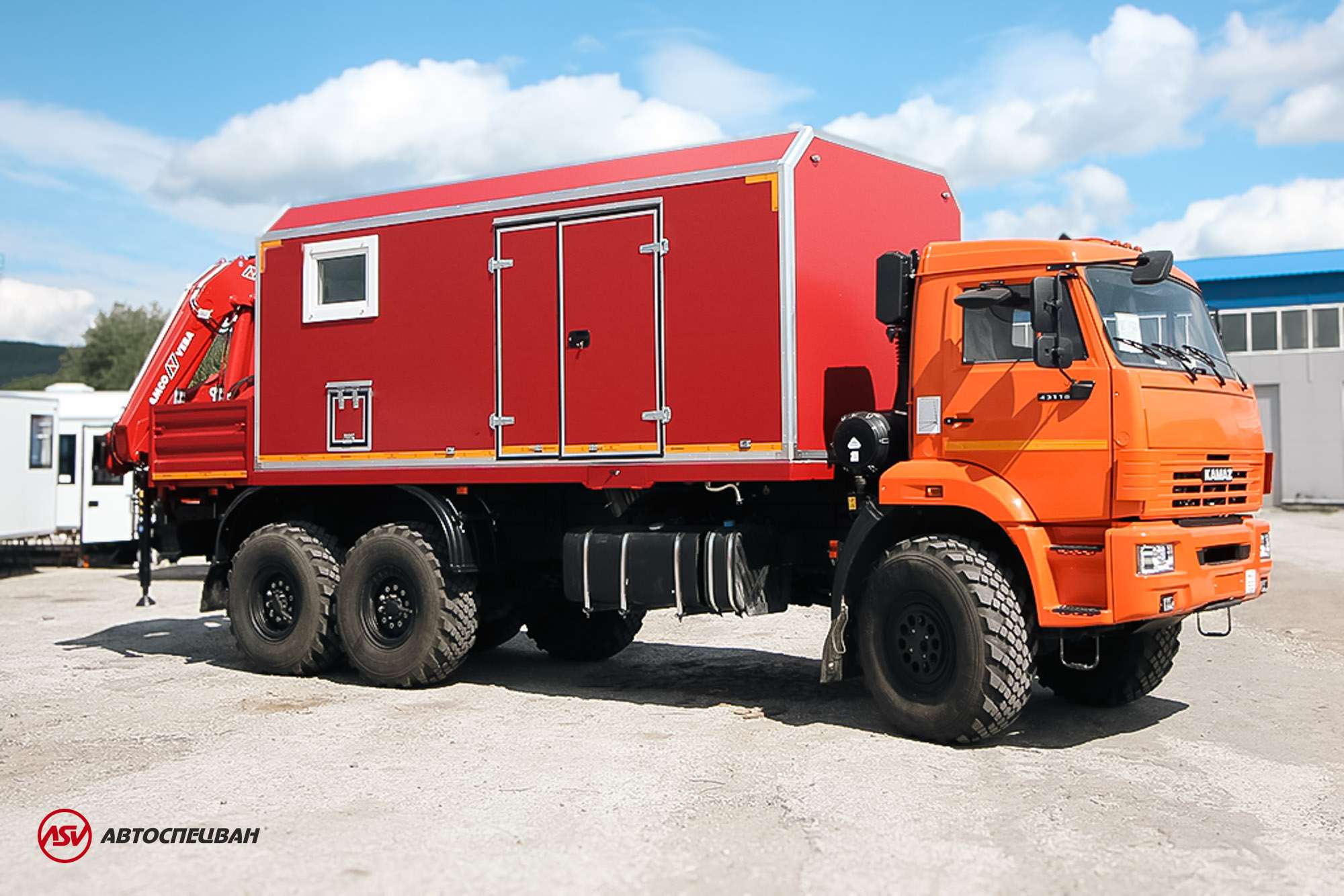 Агрегат ремонта и обслуживания качалок АРОК Камаз 43118-50 с КМУ AmcoVeba 815/2S 0