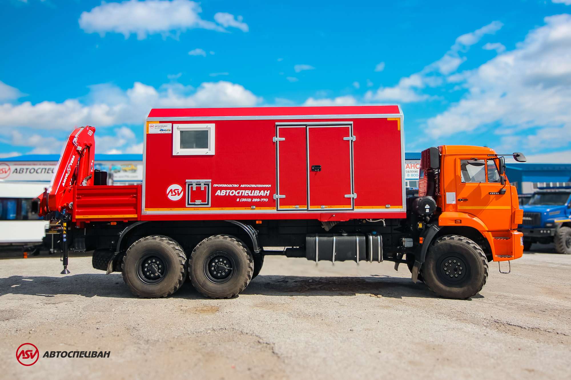 Агрегат ремонта и обслуживания качалок АРОК Камаз 43118-50 с КМУ AmcoVeba 815/2S 1