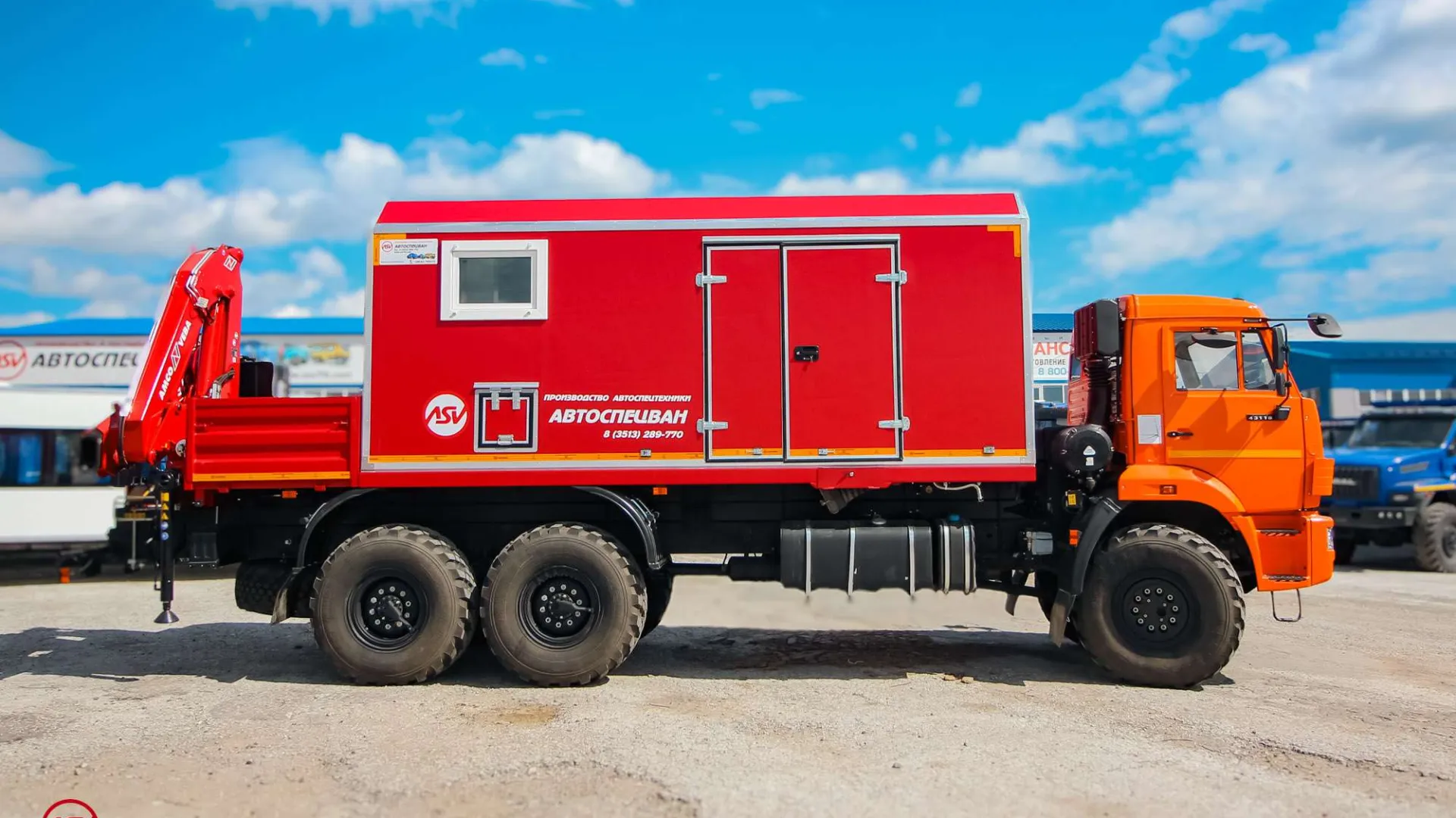 Агрегат ремонта и обслуживания качалок АРОК Камаз 43118-50 с КМУ AmcoVeba 815/2S 1