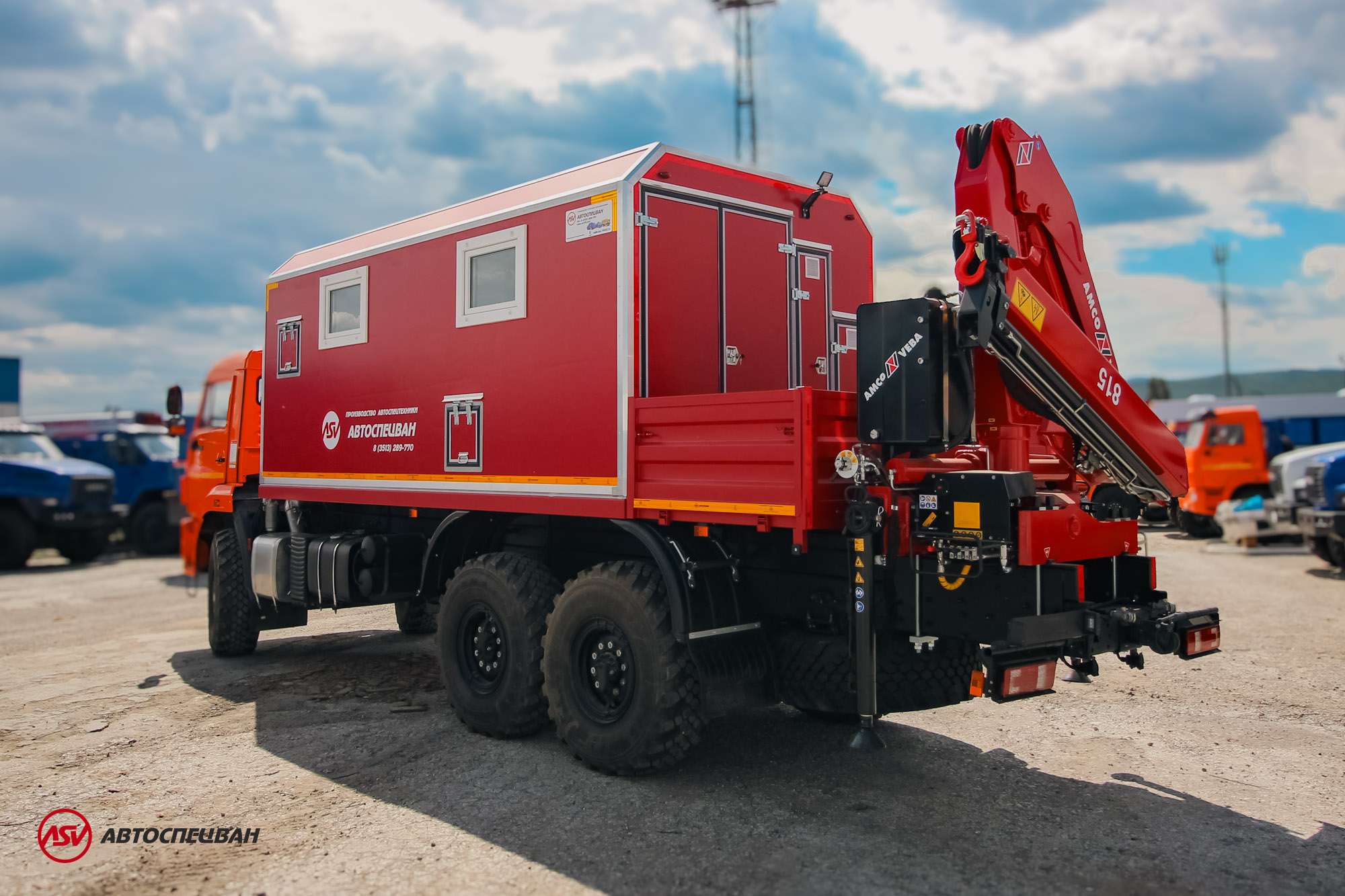 Агрегат ремонта и обслуживания качалок АРОК Камаз 43118-50 с КМУ AmcoVeba 815/2S 3