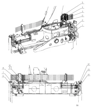 Lower hydraulic system pipelines