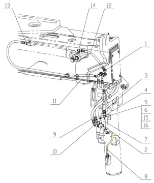 Flip leg hydraulic pipelines