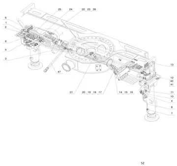 Lower hydraulic system pipelines