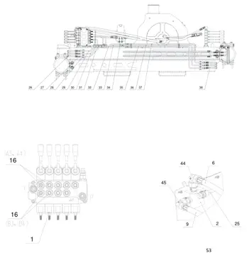 Lower hydraulic system pipelines (лист 2)