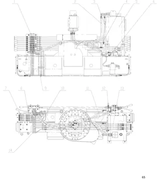 Lower hydraulic system pipelines