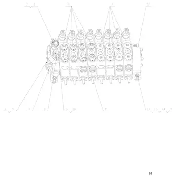 Lower hydraulic Control valve assembly (лист 2)