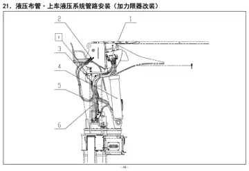 Hydraulic piping – Upper hydraulic pipelines installation (with load limiter)