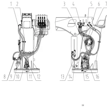 Upper hydraulic system pipeline (лист 3)