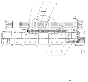 Lower hydraulic system pipelines