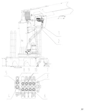 Upper hydraulic system pipeline